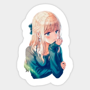 Thinking Girl Sticker